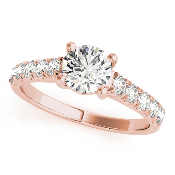 Single Row Diamond Engagement Ring