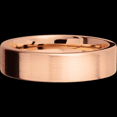 6 mm wide Flat 14K Rose Gold band.