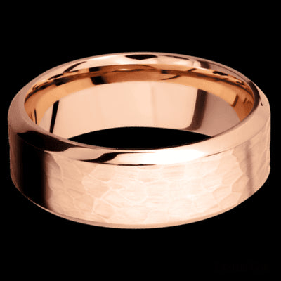 8 mm wide High Bevel 14K Rose Gold band.