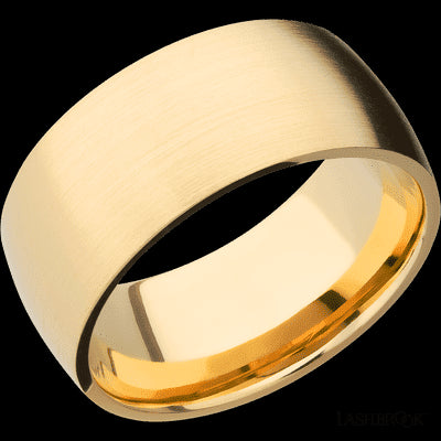 10 mm wide Domed 14K Yellow Gold band.