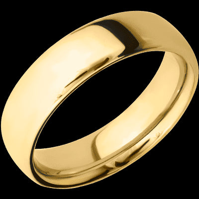 6 mm wide Ultra Comfort (our most comfortable profile) 14K Yellow Gold band.