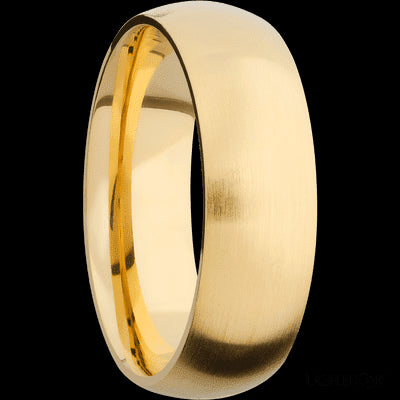 7 mm wide Domed 14K Yellow Gold band.