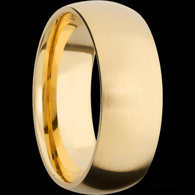 8 mm wide Domed 14K Yellow Gold band.