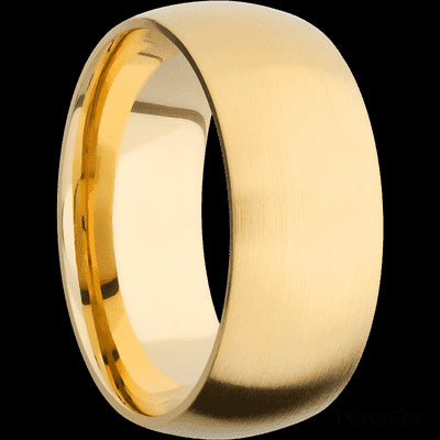 9 mm wide Domed 14K Yellow Gold band.