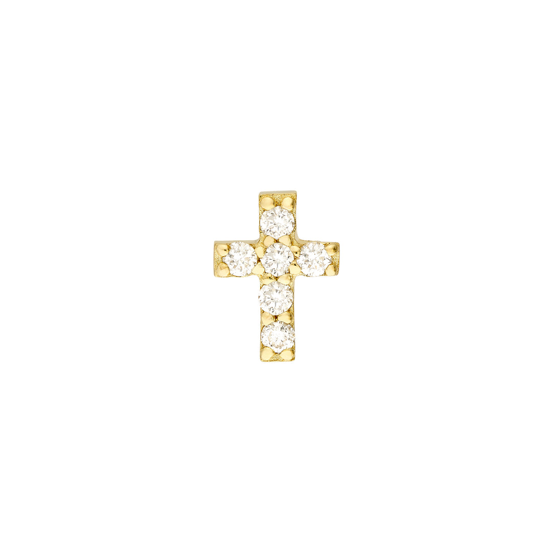 1/8tcw Diamond Cross Stud Earrings