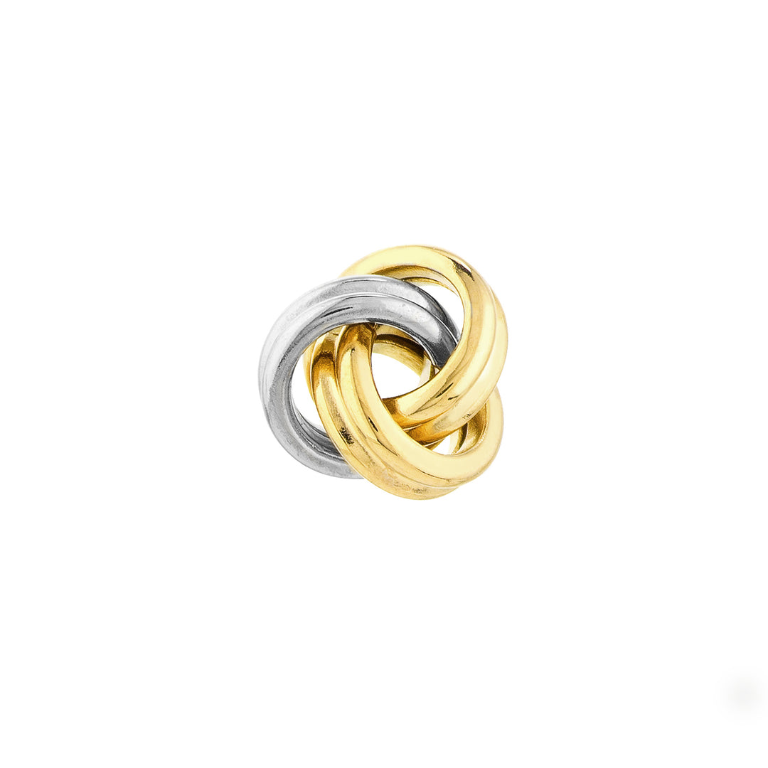 Two-tone Mini Love Knot Stud Earrings on Post Back