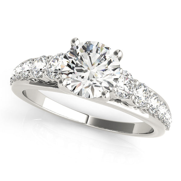 Single Row Diamond Engagement Ring