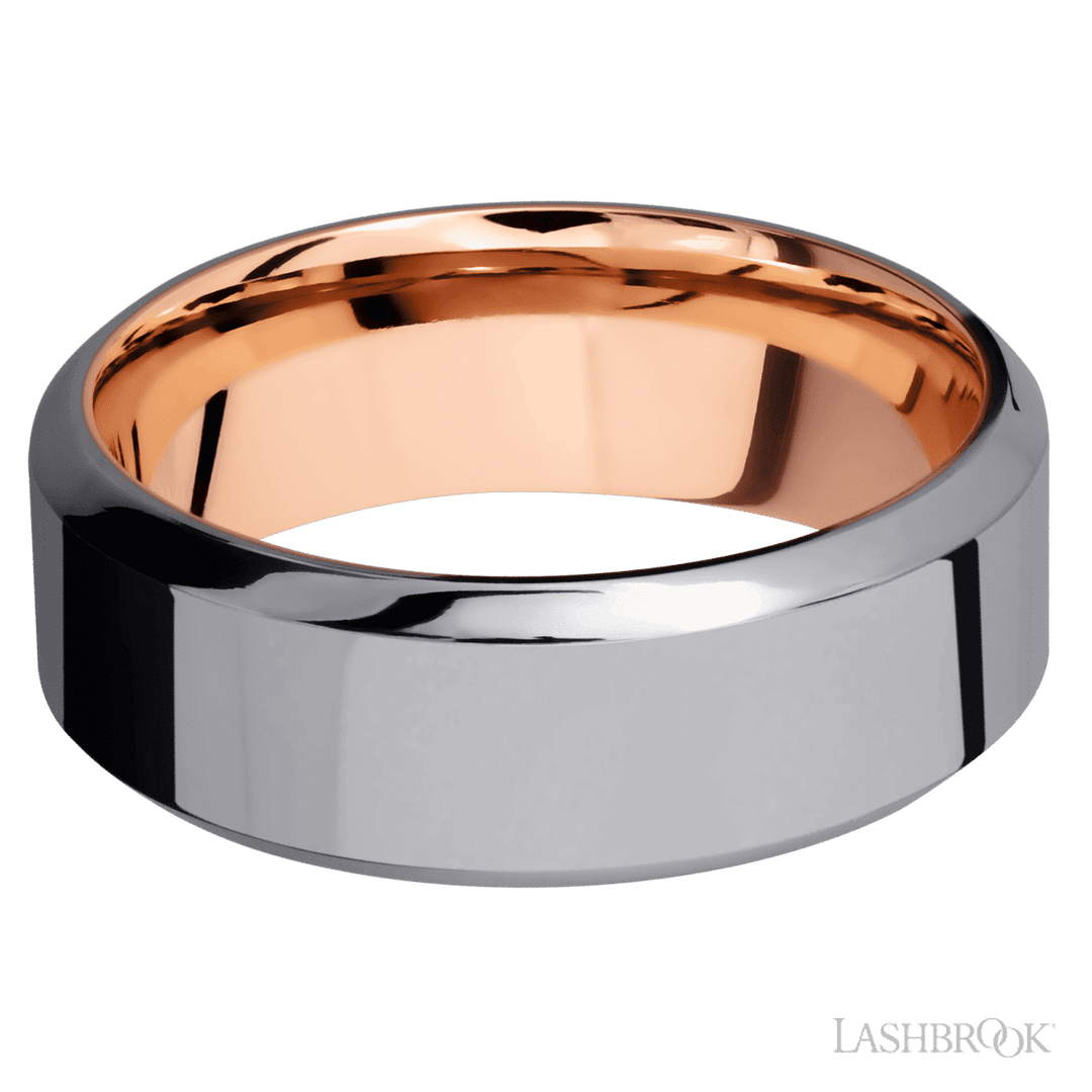 Tantalum with Polish , Polish Finish and 14K Rose Gold