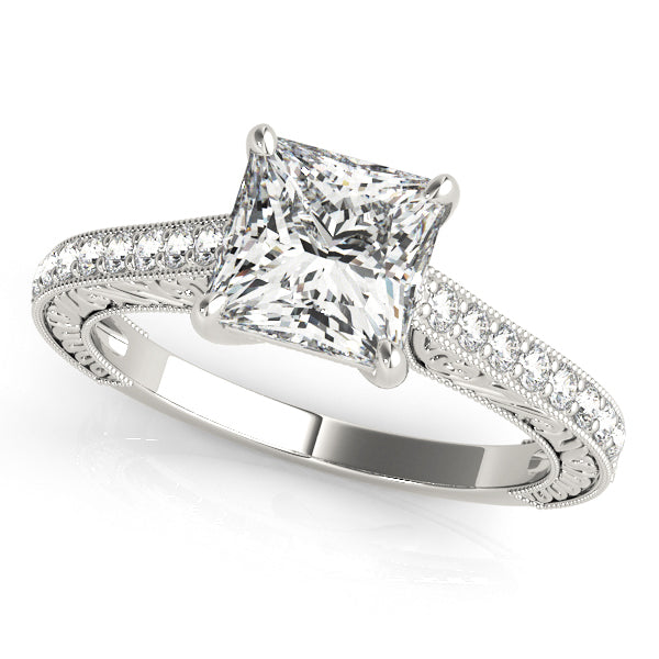 Single Row Diamond Engagement Ring