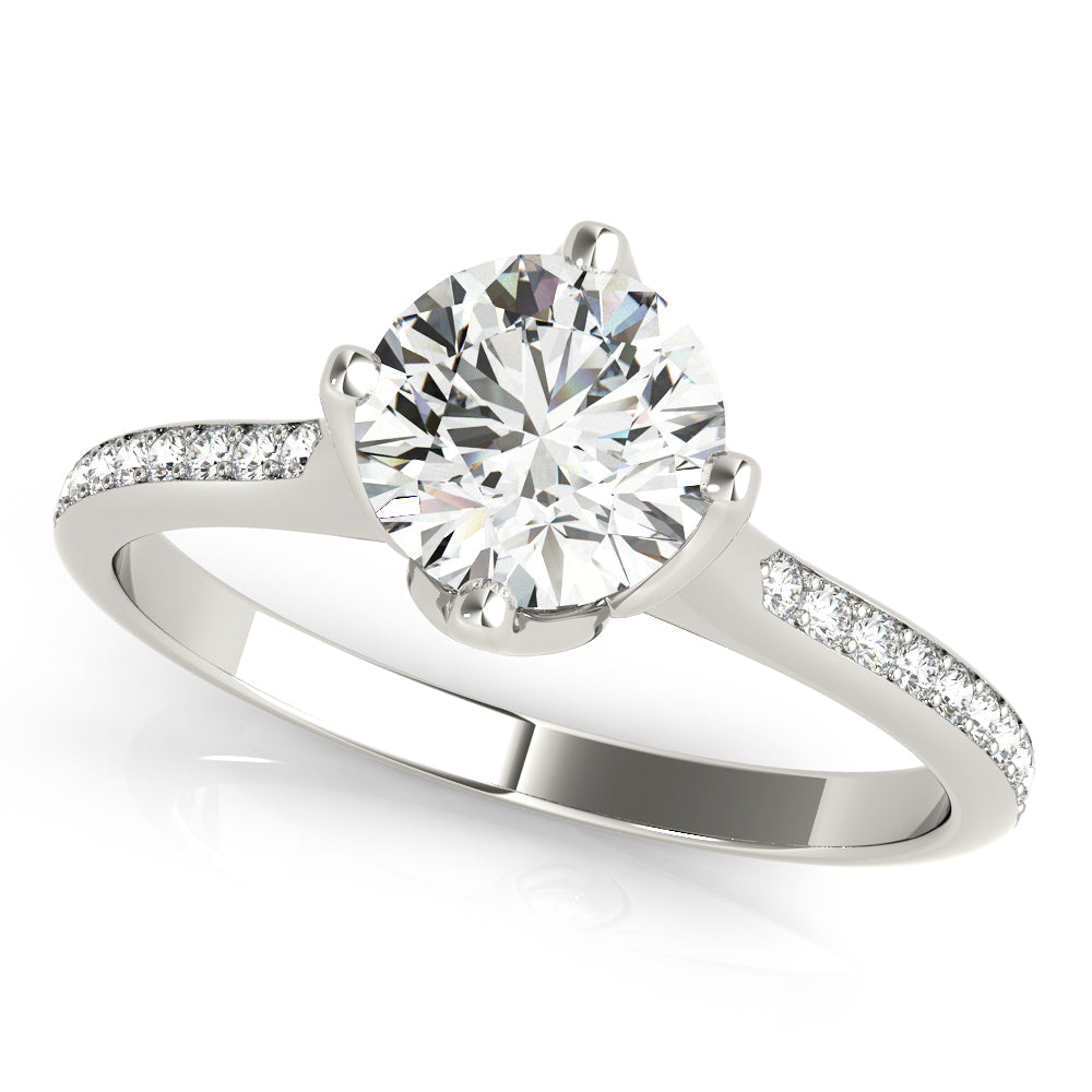 Single Row Diamond Engagement Ring