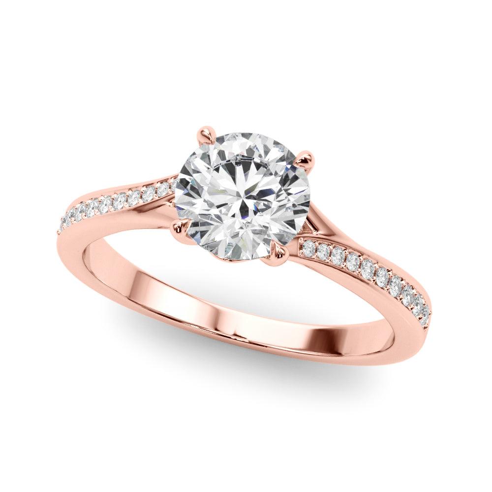 Single Row Diamond Engagement Ring