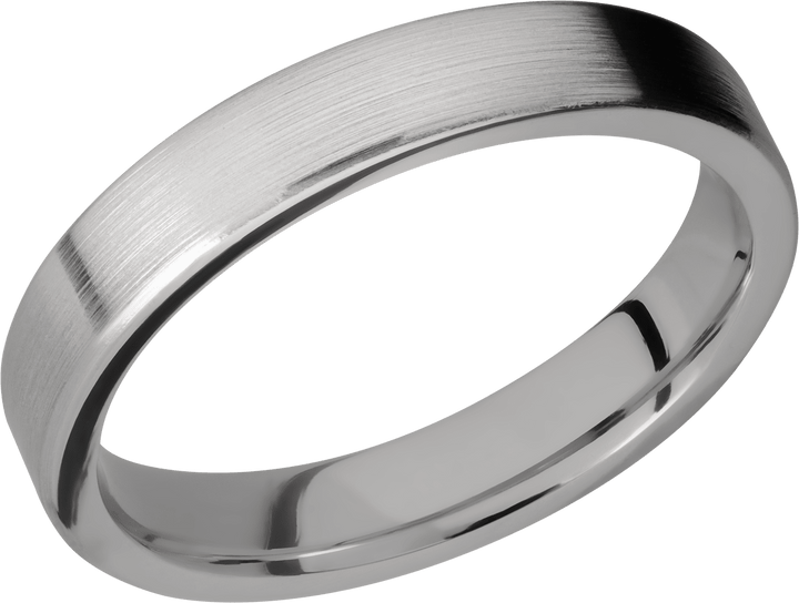 Titanium 4mm flat band with slightly rounded edges