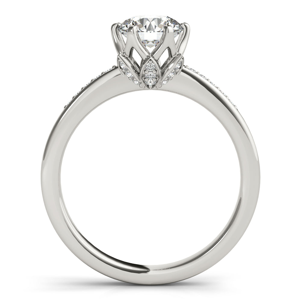 Single Row Diamond Engagement Ring