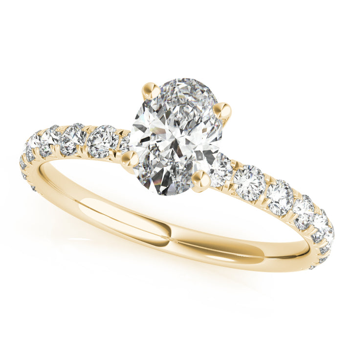 Single Row Diamond Engagement Ring