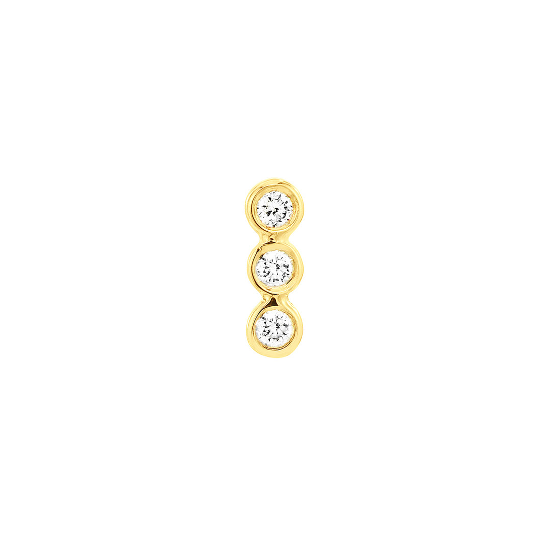 1/15tcw Diamond Bezel Trio Stud Earrings