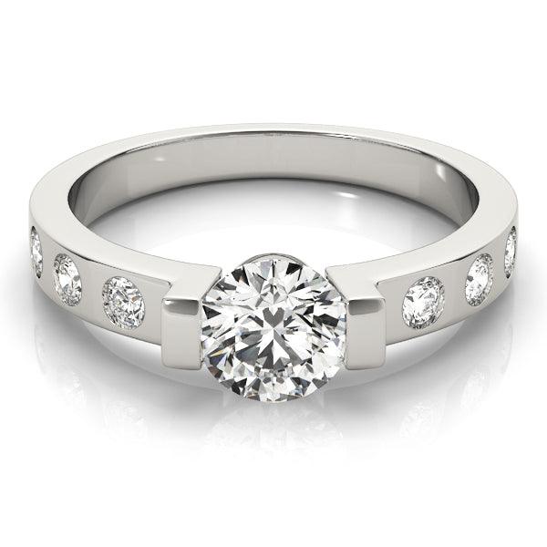 Single Row Diamond Engagement Ring