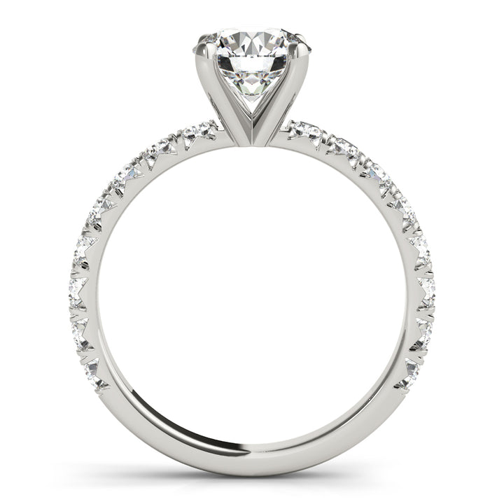 Single Row Diamond Engagement Ring