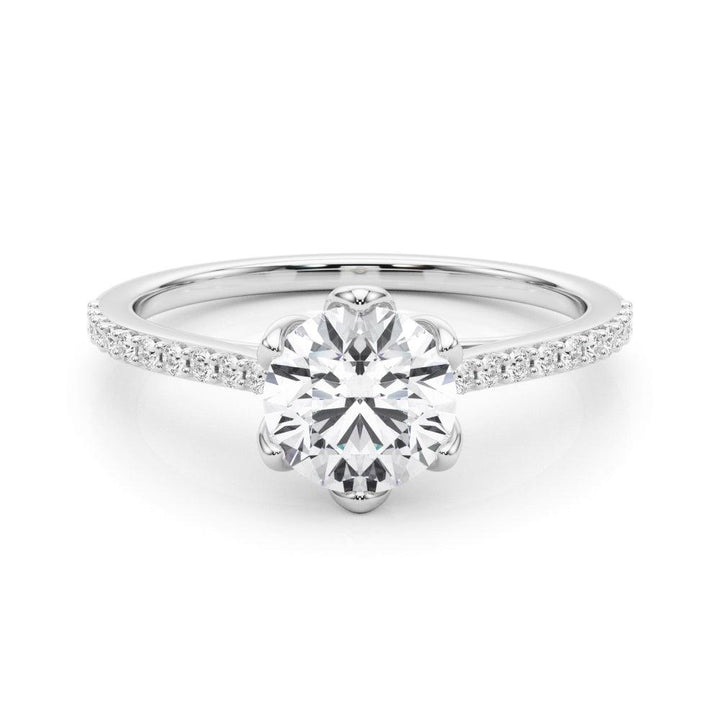 Single Row Diamond Engagement Ring