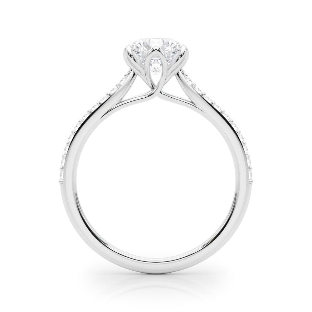 Single Row Diamond Engagement Ring