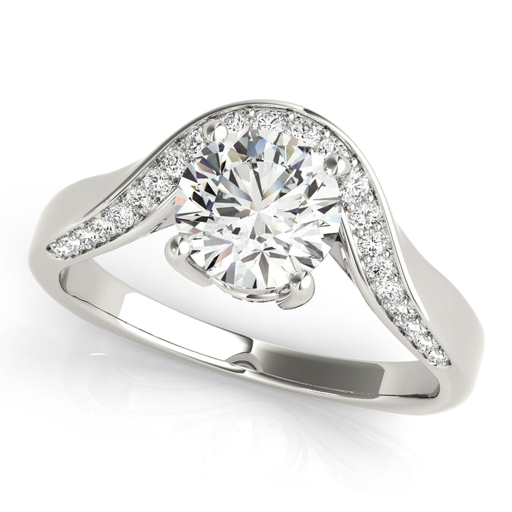 Single Row Diamond Engagement Ring