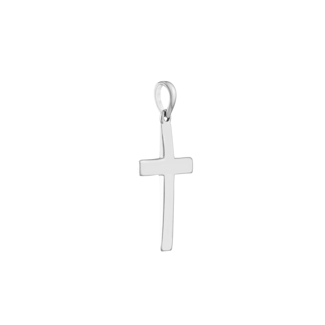 Straight-Edged Polished Cross Pendant