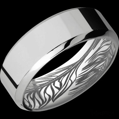 8 mm wide High Bevel Titanium band.