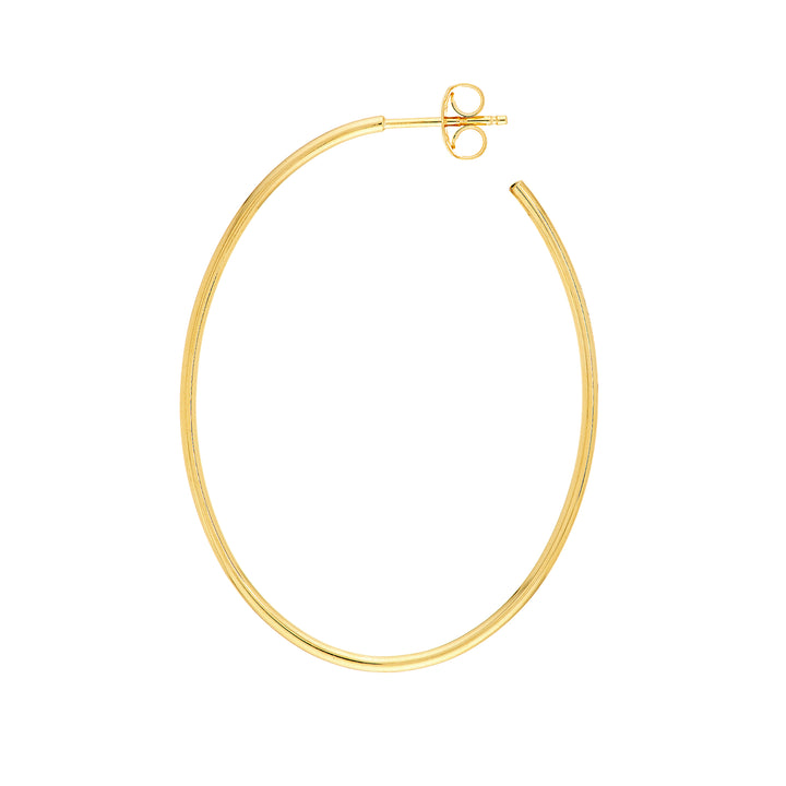 Thin Oval Post Hoop Earrings