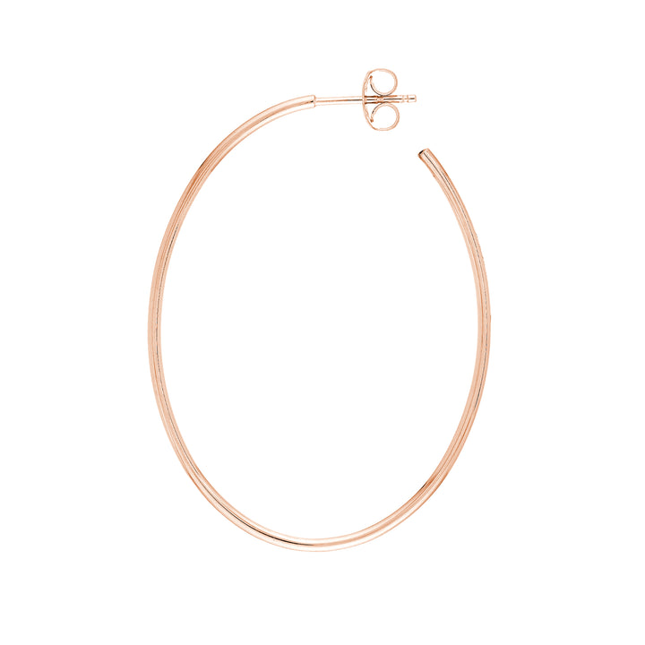 Thin Oval Post Hoop Earrings