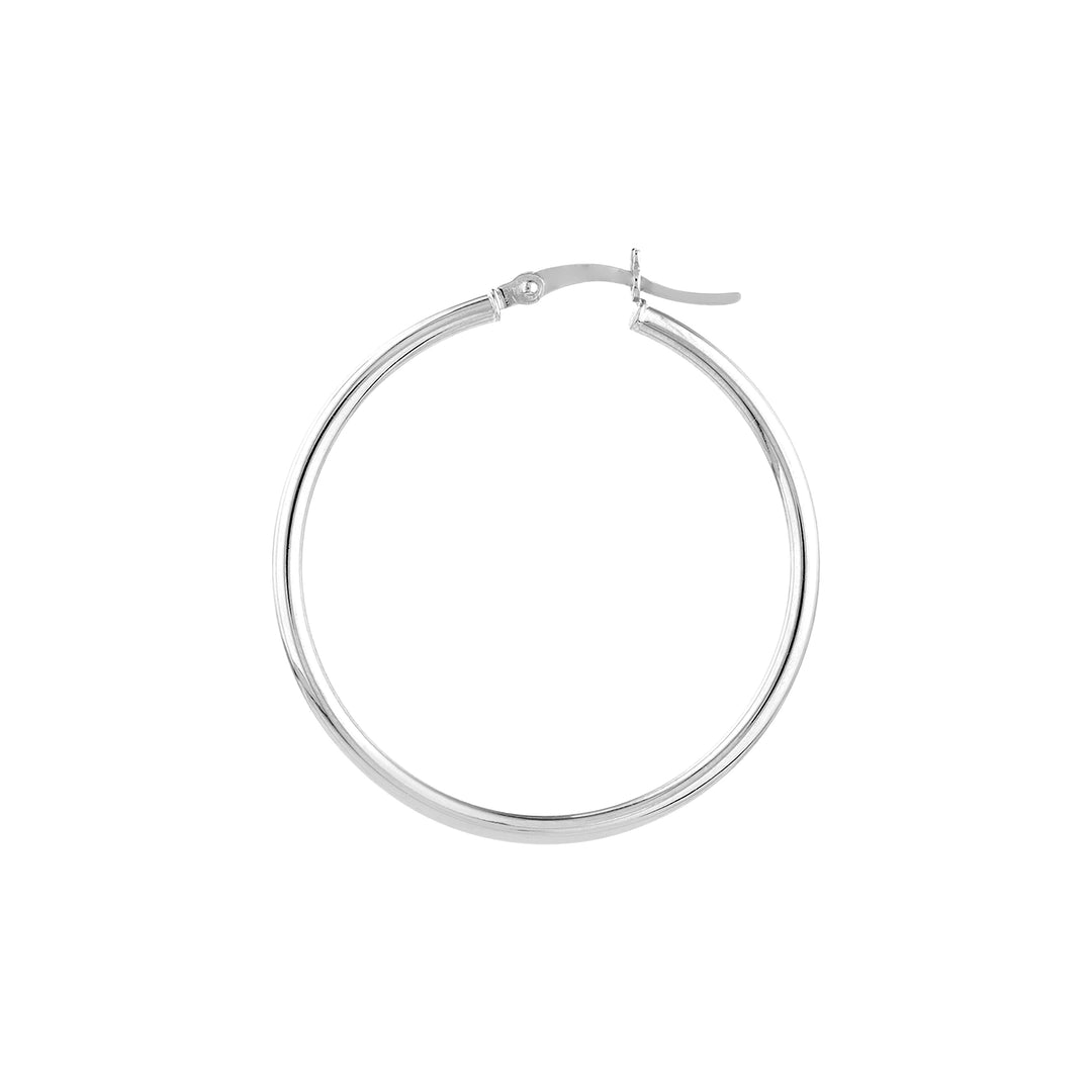 2mm x 35mm Polished Hoop Earrings