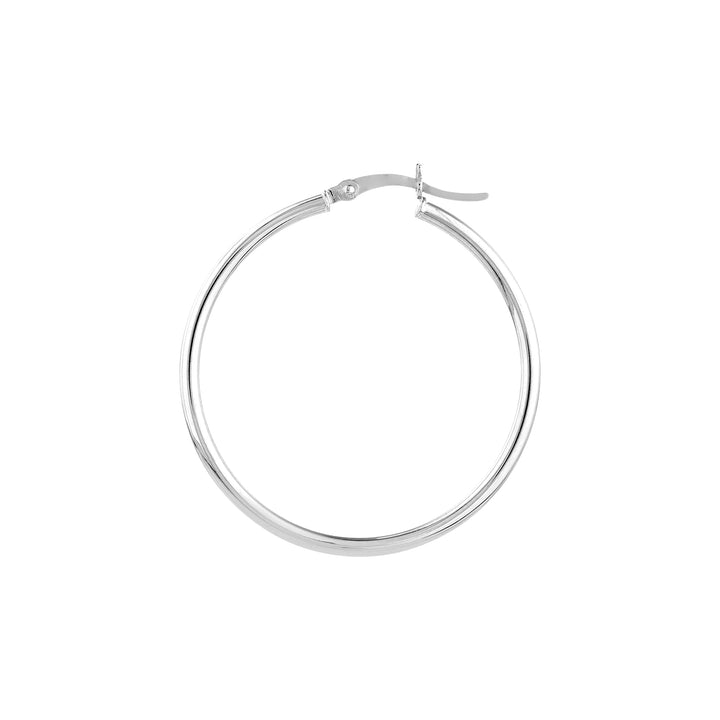 2mm x 35mm Polished Hoop Earrings