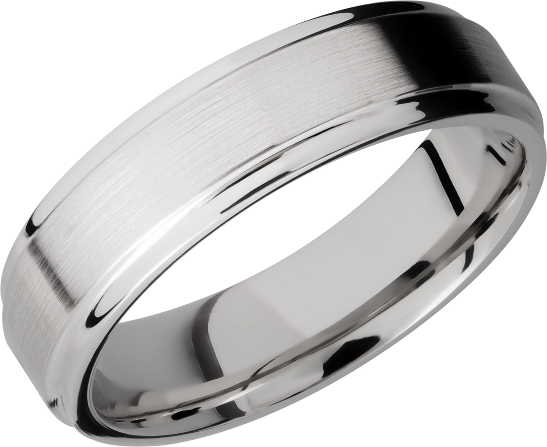 Cobalt chrome 6mm flat band with grooved edges