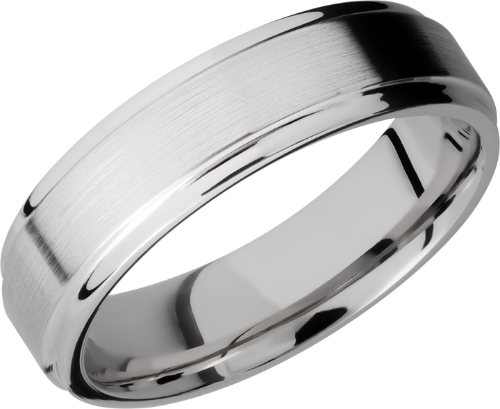 Cobalt chrome 6mm flat band with grooved edges