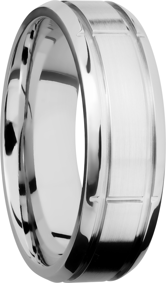 Cobalt chrome 7mm beveled band with 5 segments in the band