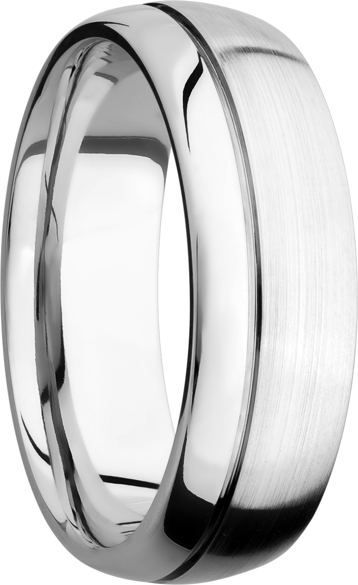 Cobalt chrome 7mm domed band with 1, .5mm off-center groove