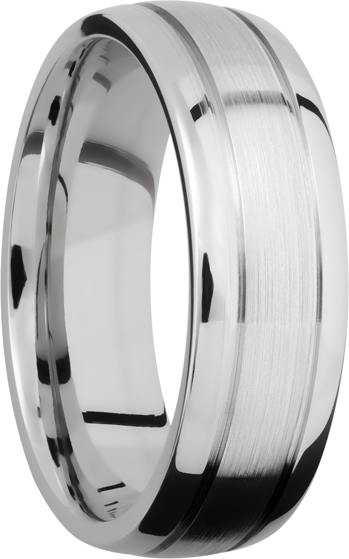 Cobalt chrome 7mm domed band with 2, .5mm grooves