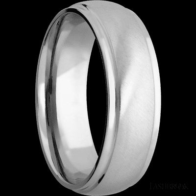 7 mm wide Domed Stepped Down Edges Cobalt Chrome band.