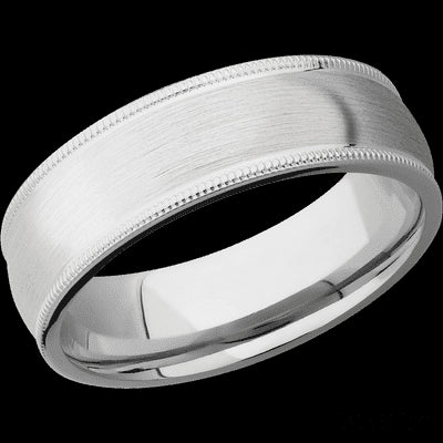 7 mm wide Domed Milgrain Edges Cobalt Chrome band.