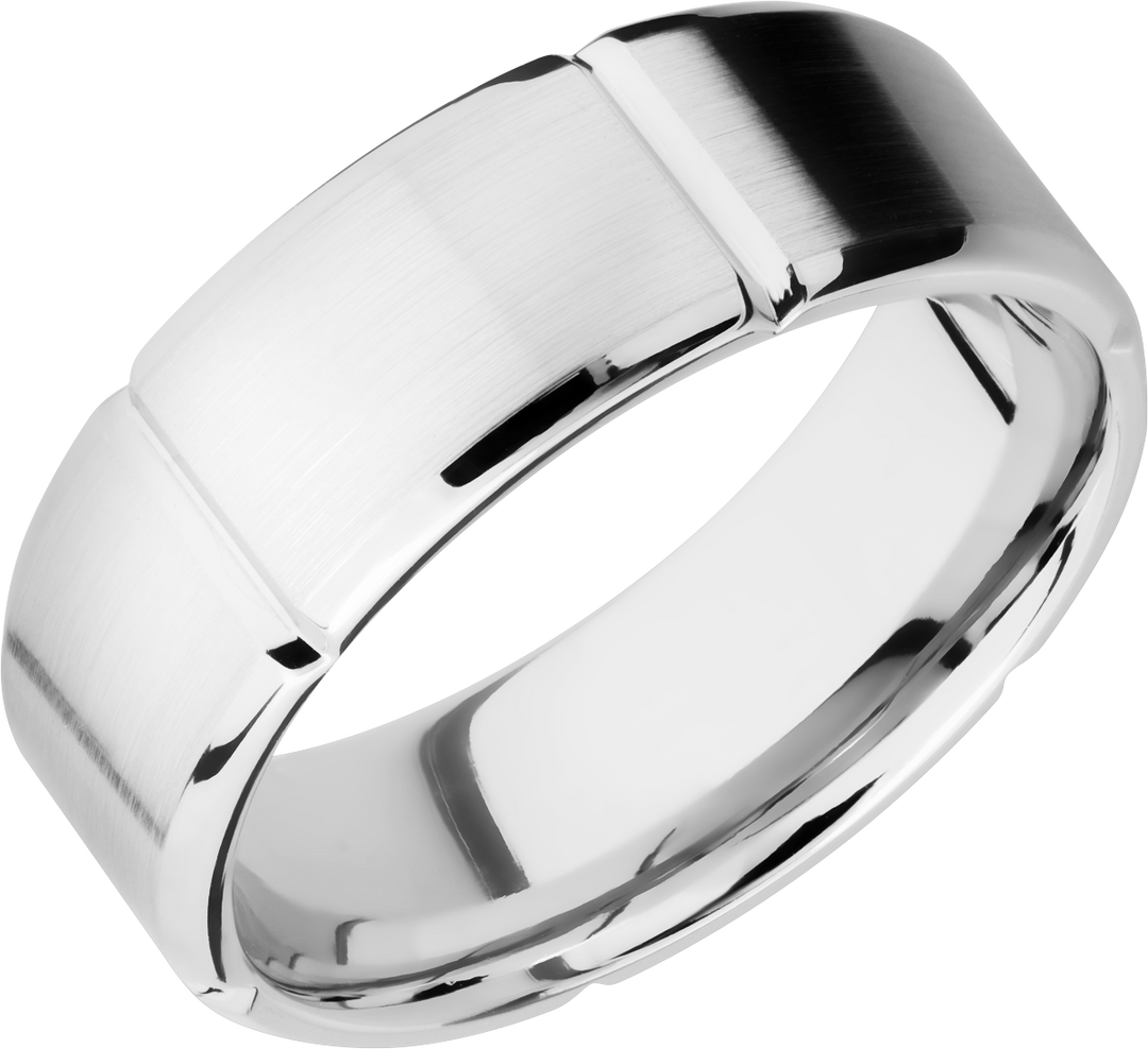 Cobalt chrome 8mm beveled band with 6 segments