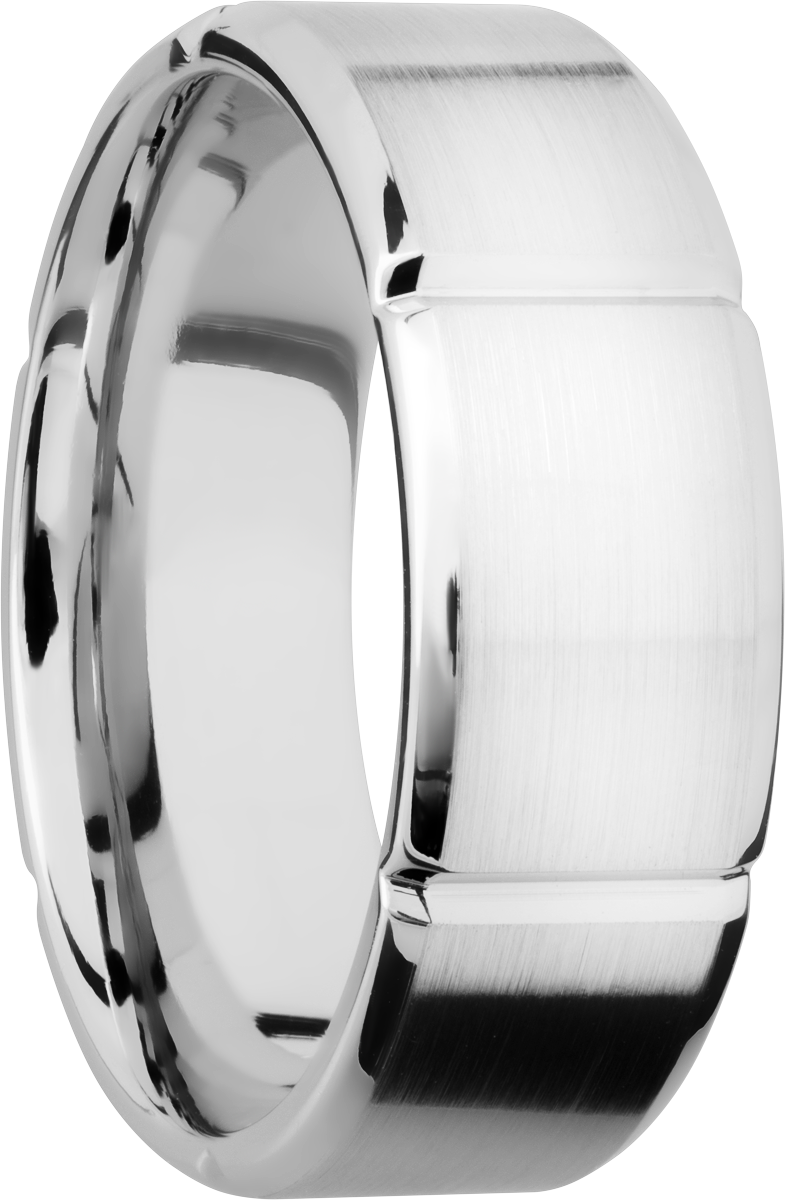 Cobalt chrome 8mm beveled band with 6 segments