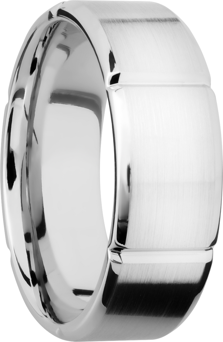 Cobalt chrome 8mm beveled band with 6 segments