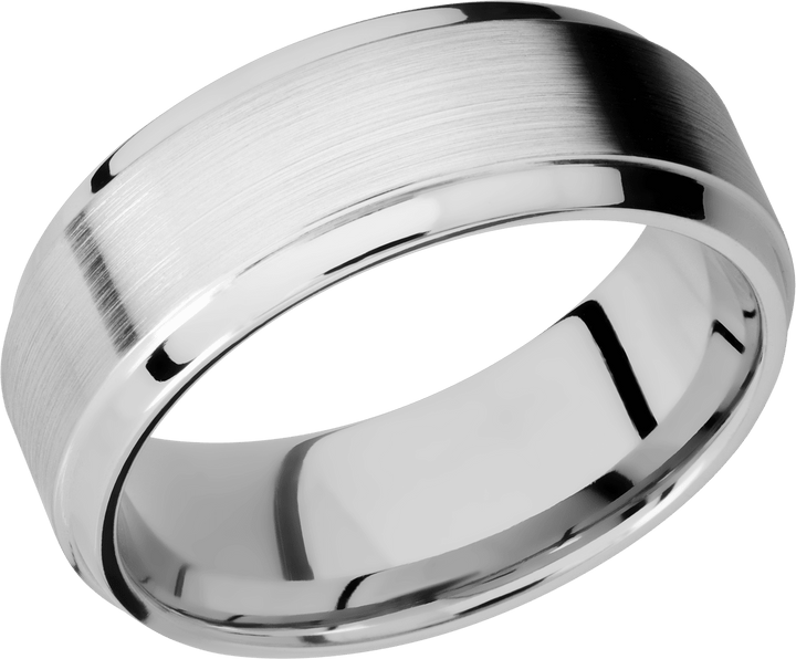 Cobalt Chrome 8mm beveled band with a stepped edge