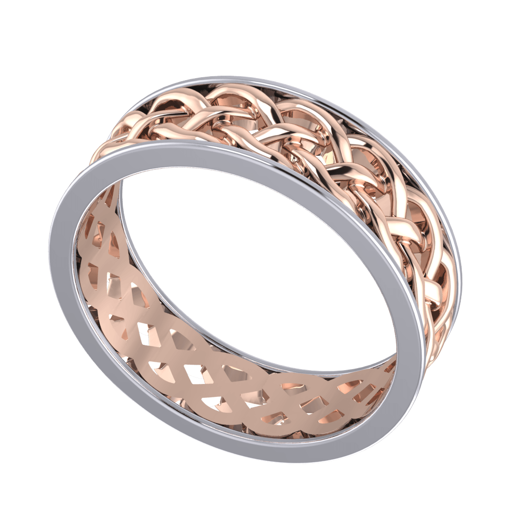 Celtic Man Ring Rose White Gold