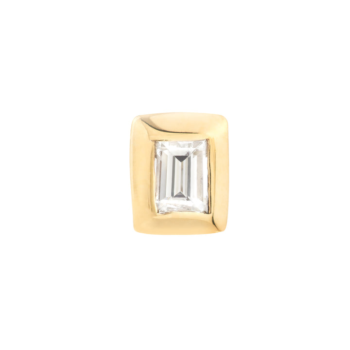 1/5ct Baguette Diamond Bezel Stud Earrings