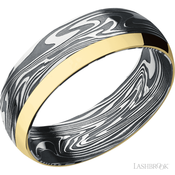 Kinetic with Acid Finish and 14K Yellow Gold Inlay