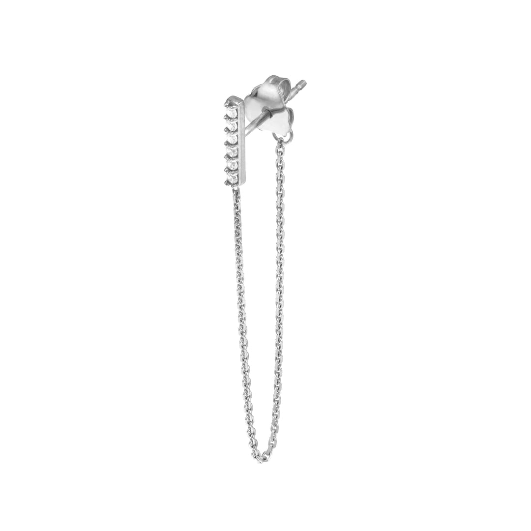 Front to Back CZ Staple Bar Earrings