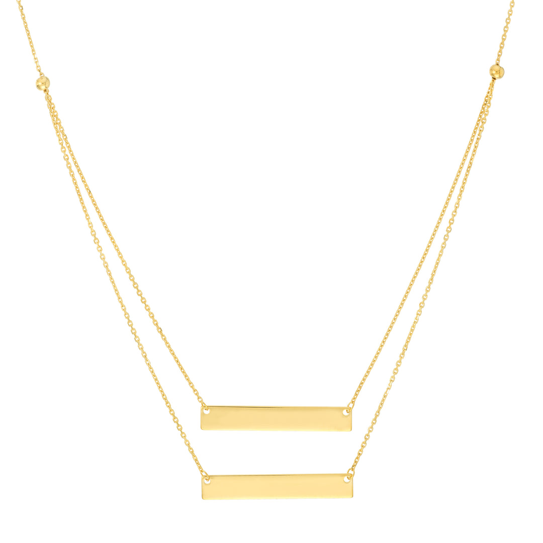 Mini Bar Layered Duo Adjustable Necklace