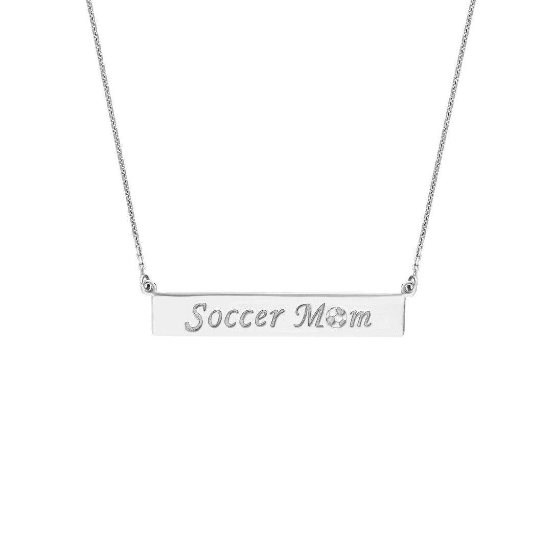 Soccer Mom Bar Necklace in Plated Sterling Silver