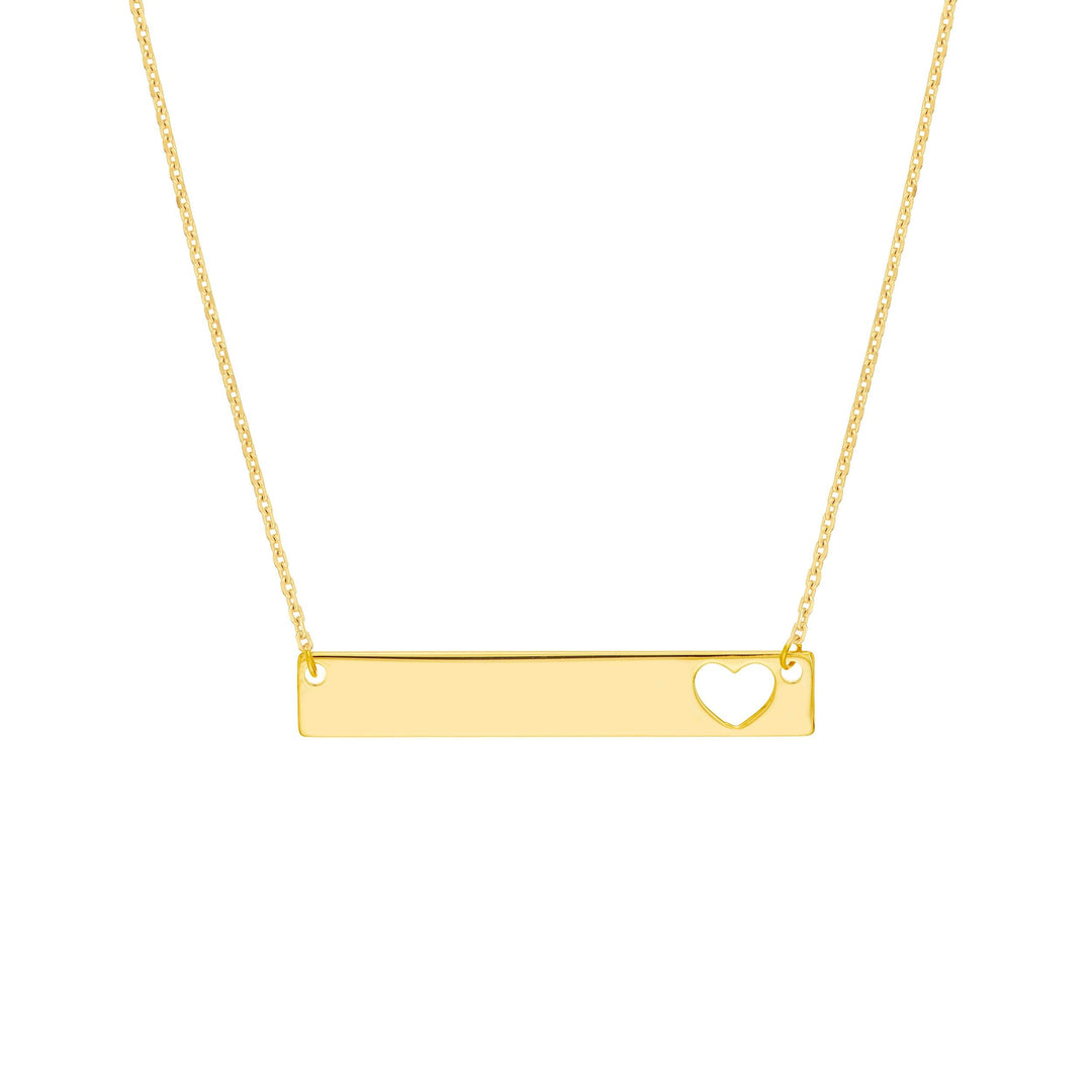 Bar Necklace with Heart Cutout