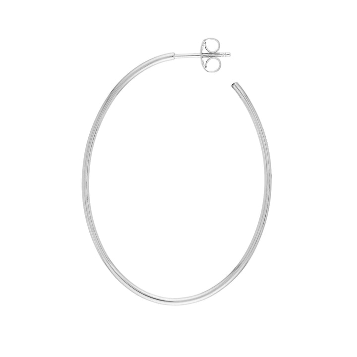 Thin Oval Post Hoop Earrings