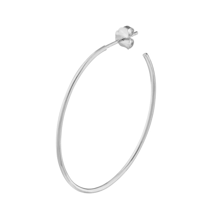 Thin Oval Post Hoop Earrings